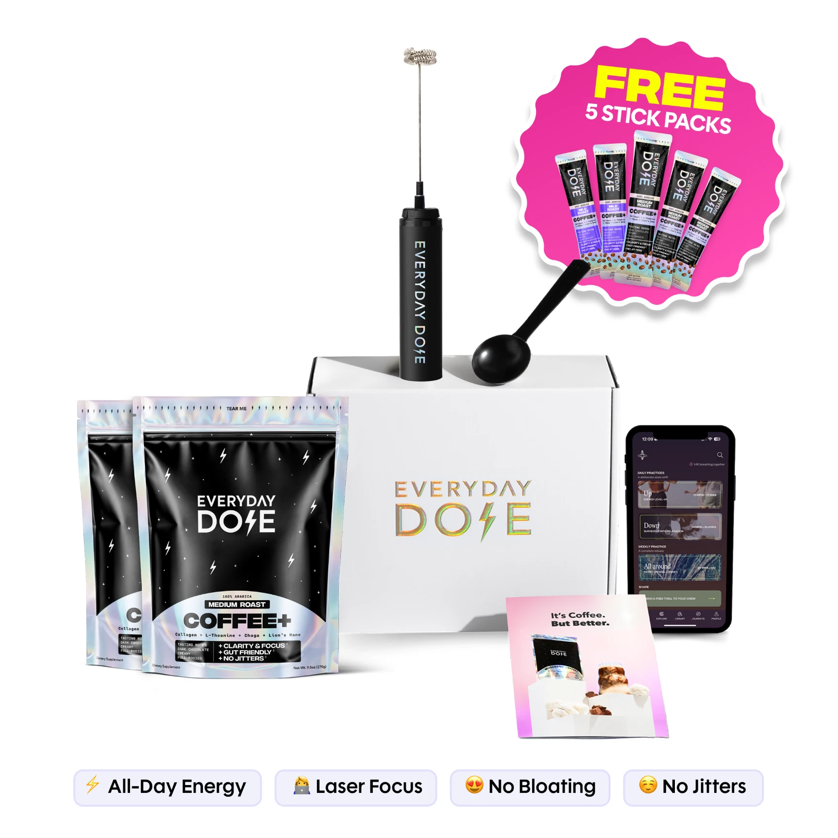 60 Servings of Coffee+ Medium Roast + FREE Starter Kit C1 image 1